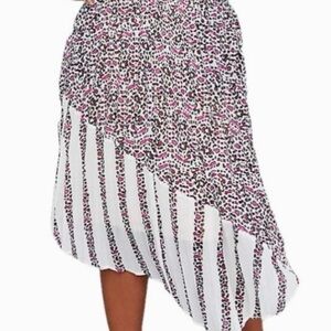 Lane Bryant Asymmetrical pleated animal print Skirt size 18